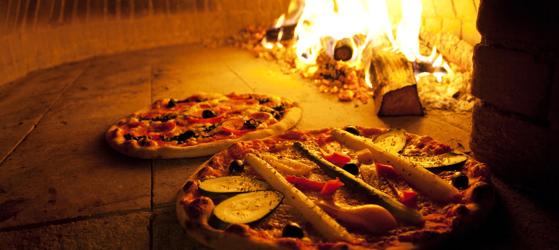 pizza in stone oven